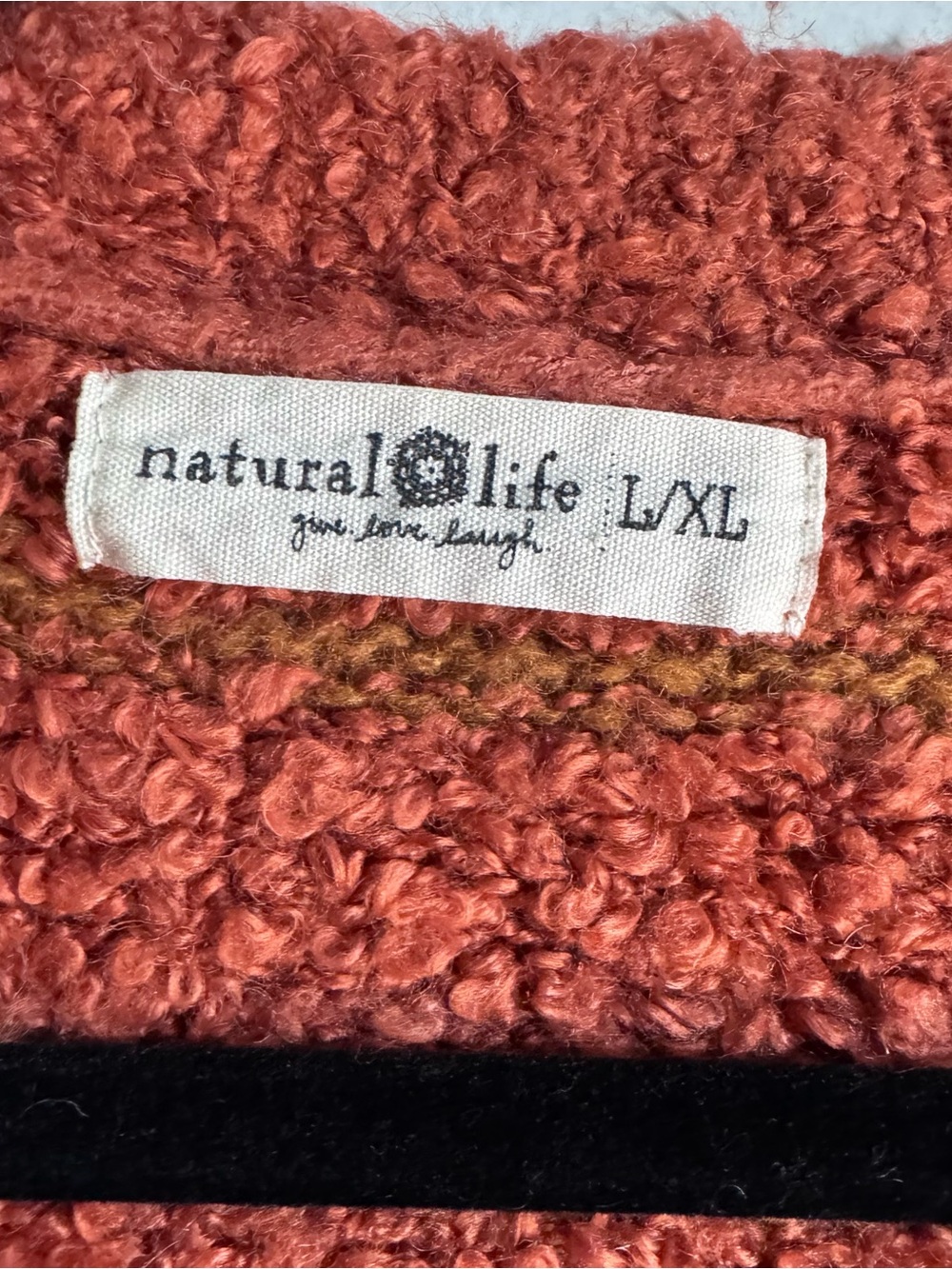 Natural Life L/XL Calla Jacquard Cardigan Rust Floral Boho Wool Blend - Picture 3 of 4